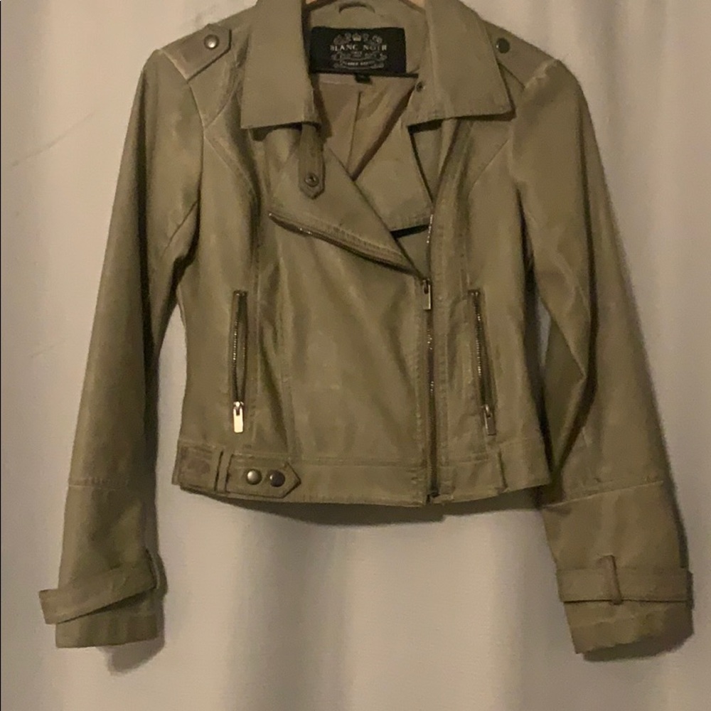 Blanc Noir Faux Leather Jacket